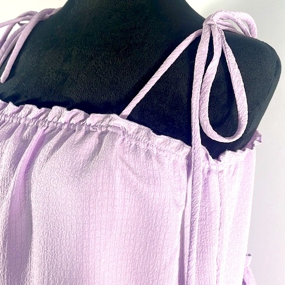Baby doll, Tiered mini dress, Large, Lilac, purple - Picture 3 of 5